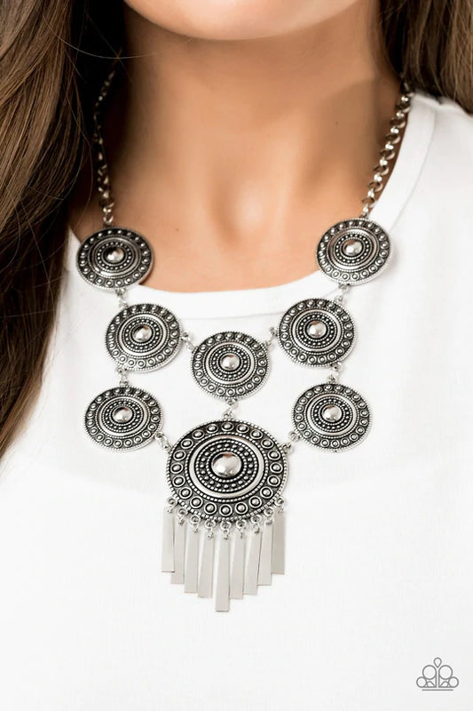 Modern Medalist - Silver - Paparazzi Accessories