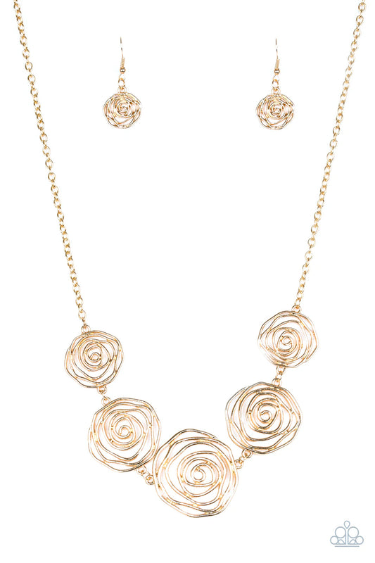 Rosy Rosette - Gold - Paparazzi Accessories