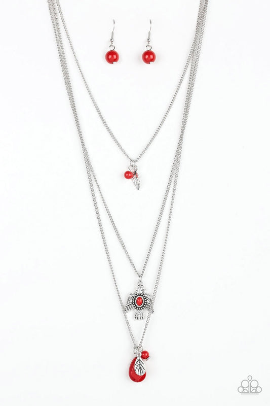 Soar With The Eagles - Red - Paparazzi Accessories